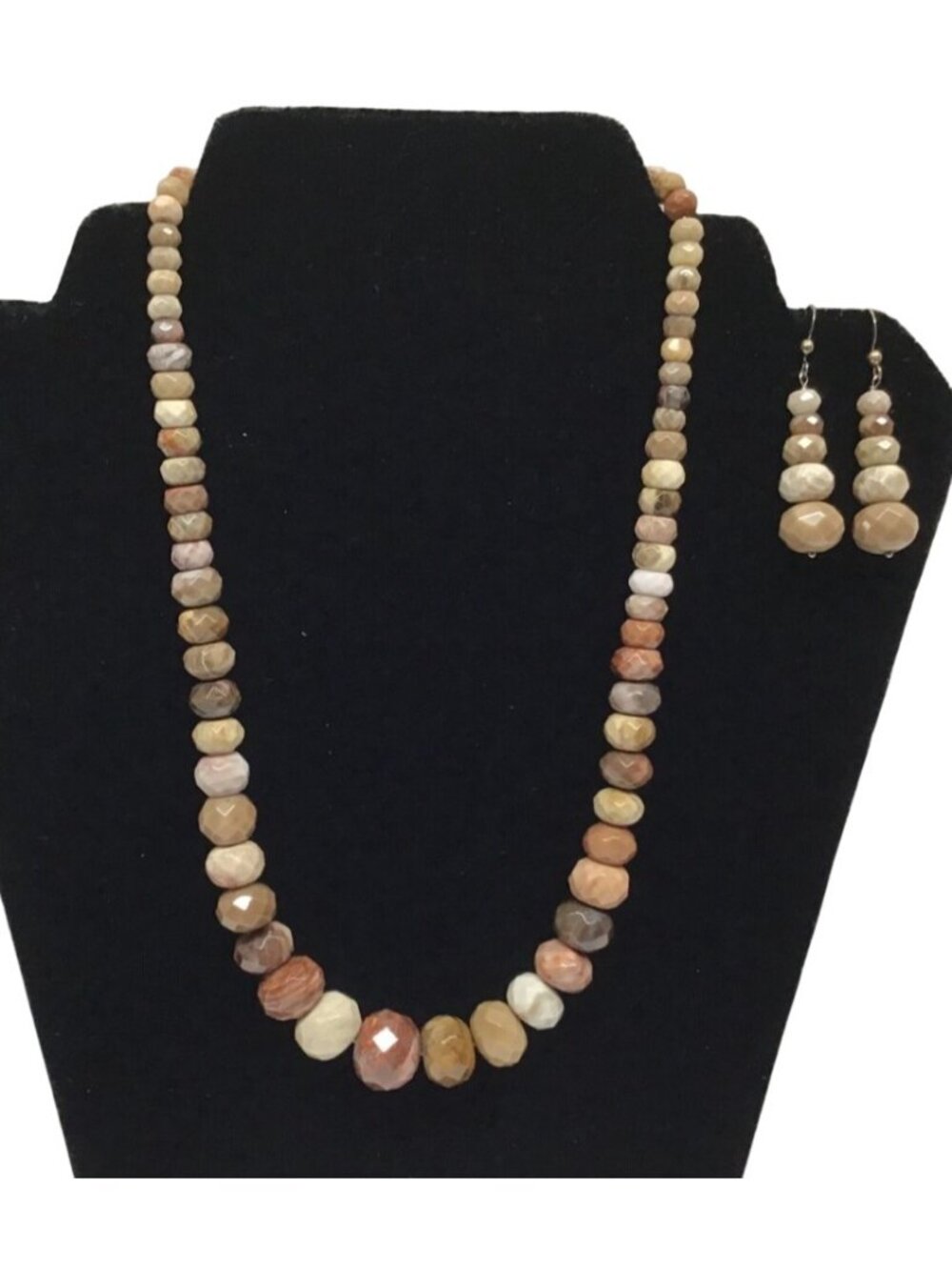 Jay King Earth Tone Jasper Sterling Silver Adjustable Necklace and Earrings Set